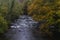 River Afon Dwyfor in village of Llanystumdwy, Criccieth, landscape