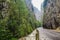 River along Bicaz Gorge road in Romania, is one of the most spectacular drives in country, location in Carpathian mountain