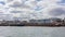 River with the amusement park and the buildings at the Bridlington coastline in the background