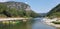 River Ardeche in southern France. Beautiful canoe and kayak destination for touristic activities.