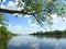 River Atmata and beautiful trees in spring, Lithuania