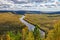 The river in autumn forests