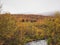 River during the autumn season in the arctic nature of north Sweden