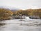 River during the autumn season in the arctic nature of north Sweden