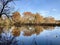 River Bank Autumn Trees Reflected