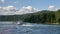 River Barge floating along the Rhine River in Germany.