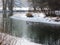 River in bavaria in winter with ducks