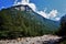 River bed of the Verzasca river with dramatic landscape