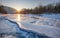 River Bela completely frozen during extreme cold