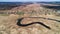 River bend in the shape of a horseshoe.