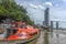 River boat transporting passengers and tourist down Chao Praya r