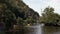 River and boats in Clecy, Normandy France