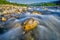 River Borbera stream with rock