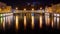 River and Bridge Night Shot with Long Exposure