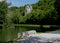 River and canal boat, canal du Nivernais, burgundy.