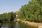 the river Carrion in its passage by Carrion of the Condes, Palencia province, Spain