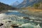 River in Caucasus in fall