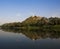 River in the chalk hills in the afternoon