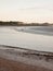 River country scene landscape with wader birds tide out and mud