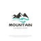 River Creek Mountain Peak. Mountain Hills Landscape Logo Design