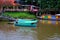 River crossing boat ferry parked at jetty station Sarawak River Kuching Malaysia