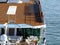 River cruise boat upper sundeck detail in bright summer light