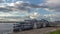 River cruise passenger ships moored on the Volga in Samara, Russia. The Volga is the longest river in Europe