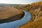 River curl in autumn. Russia