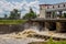 River dam of hydroelectric power station