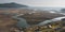 river delta and the town of Dalyan, Iztuzu beach and the surrounding mountains from view point of .old town Kaunos.