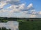 River Dnieper and clouds on a sunny day