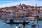 River Douro and the riverbank of Ribeira District in Porto, Portugal