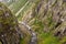 River down the Voringfossen waterfall in Norway