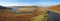 River Elan flowing panorama, Wales UK.