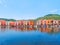 River embankment in the city of Bosa with colorful, typical Italian houses. province of Oristano, Sardinia, Italy.