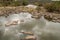 River Erges, affluent of the Tejo River in Portugal, with historically low water levels