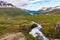 River Fjardara in Seydisfjordur fjord in Iceland