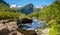 River flowing from glacier