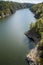 River flowing through natural canal.