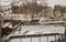 River flowing over dam in Quechee, Vermont