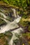 River flowing on rocks in a waterfall in Nera Gorges