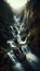 A river flowing through a series of cascading waterfalls. landscape Background, Generative Ai