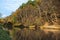 River Gauja flows through an autumn forest, Sigulda, Latvia, Gauja National Park