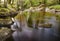 River glencree slowly flowing displaying beautiful reflections in the water