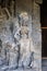 River Goddess sculpture - Exterior of the Rameshwara cave, cave 21, Ellora, Maharashtra, India, Asia