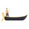 River gondolier icon cartoon vector. Venice gondola