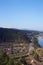 River, hill, blue sky