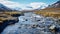 River Of Huntington Beach: A Photorealistic Journey Through Iceland\\\'s Snow Capped Mountains