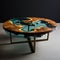 River-inspired Coffee Table With Fluid Landscapes And Earthy Elegance