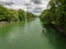 River isar panorama in Munich in the spring time
